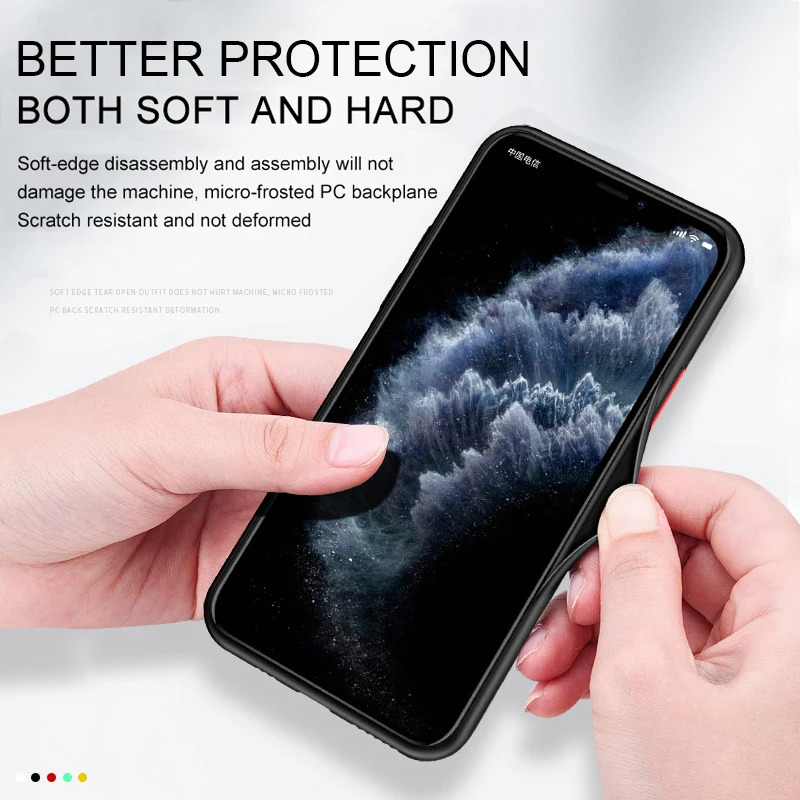 For iPhone 14 13 12 11 Pro Max Shockproof Bumper Clear Phone Case For iPhone XR X XS SE 2020 Soft Silicon Matte Hard Cover