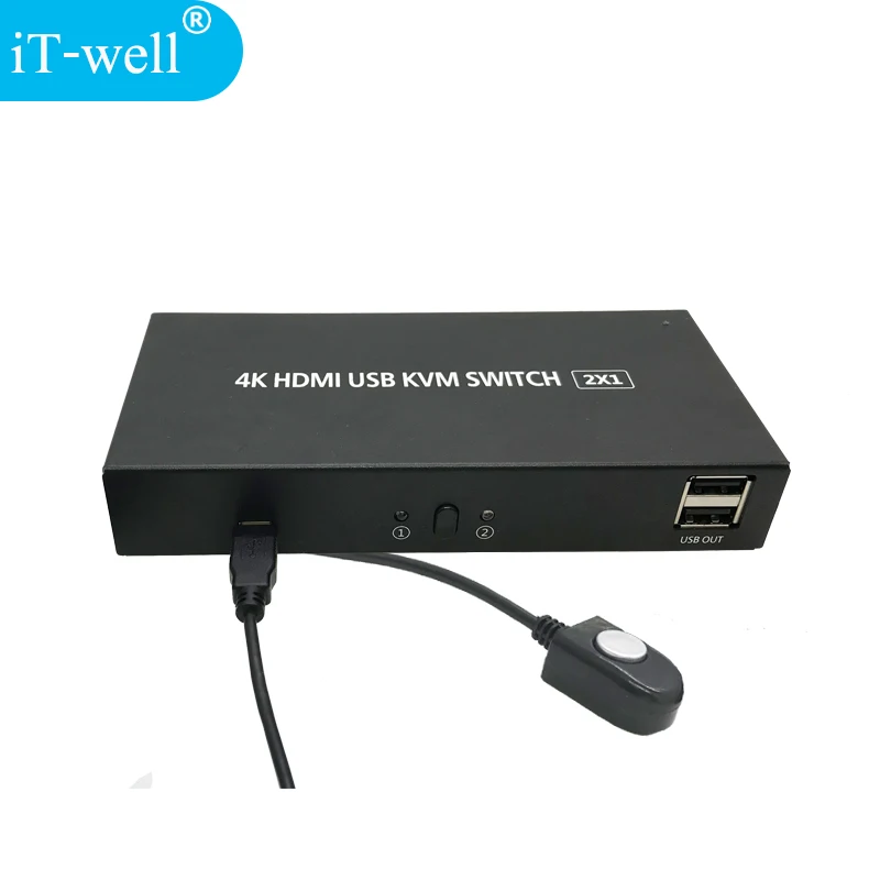 USB HDMI KVM переключатель 2 порта 4K разделитель сплиттер коробка для обмена принтером