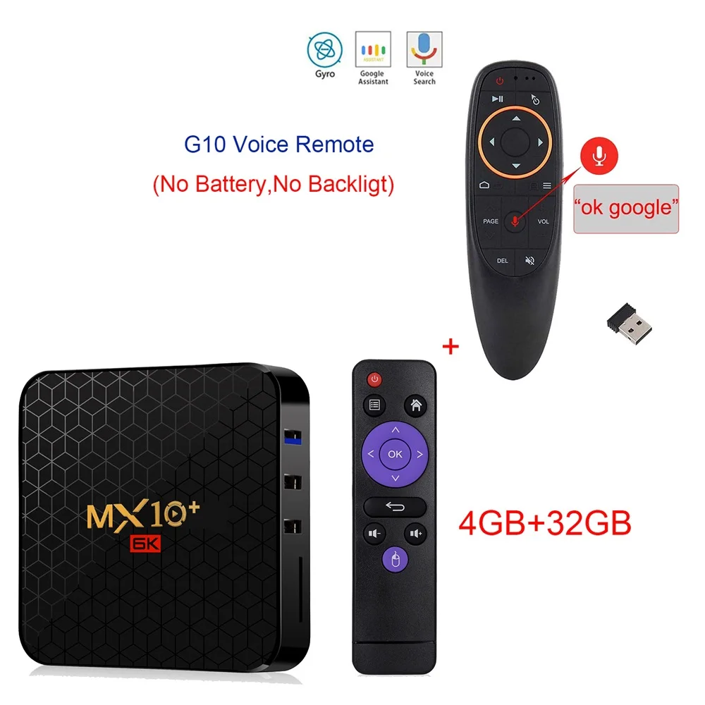 4GB 32GB G10 4 ГБ 64 ГБ Android 9,0 MX10 Plus Smart tv Box 2,4G/5G Wifi Allwinner H6 BT 4,0 телеприставка 6K 3D четырехъядерный медиаплеер 4 ГБ 32 ГБ - Цвет: 4GB 32GB G10