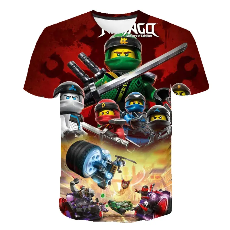 Футболки для мальчиков и девочек Ninja летние футболки с 3D-принтом Ninjago крутая