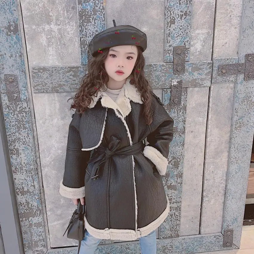 Лидер продаж детские Куртки из искусственной кожи длинные кожаные куртки для