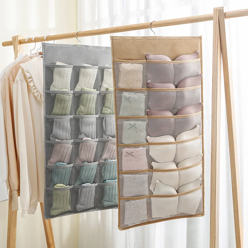 

12-Grids Underwear Storage Box Hanger Organizer for Clothes Separated Sock Towel Bra Washable Storage Boxes Closet Organizer Bag
