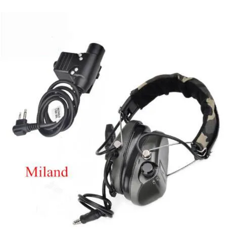Miland Новые наушники ZTAC Military Softair Sordin, охотничьи наушники для защиты ушей с Z Tactical PTT Phone Midland Kenwood U94 PTT Z111 FG Z113 - Цвет: Miland