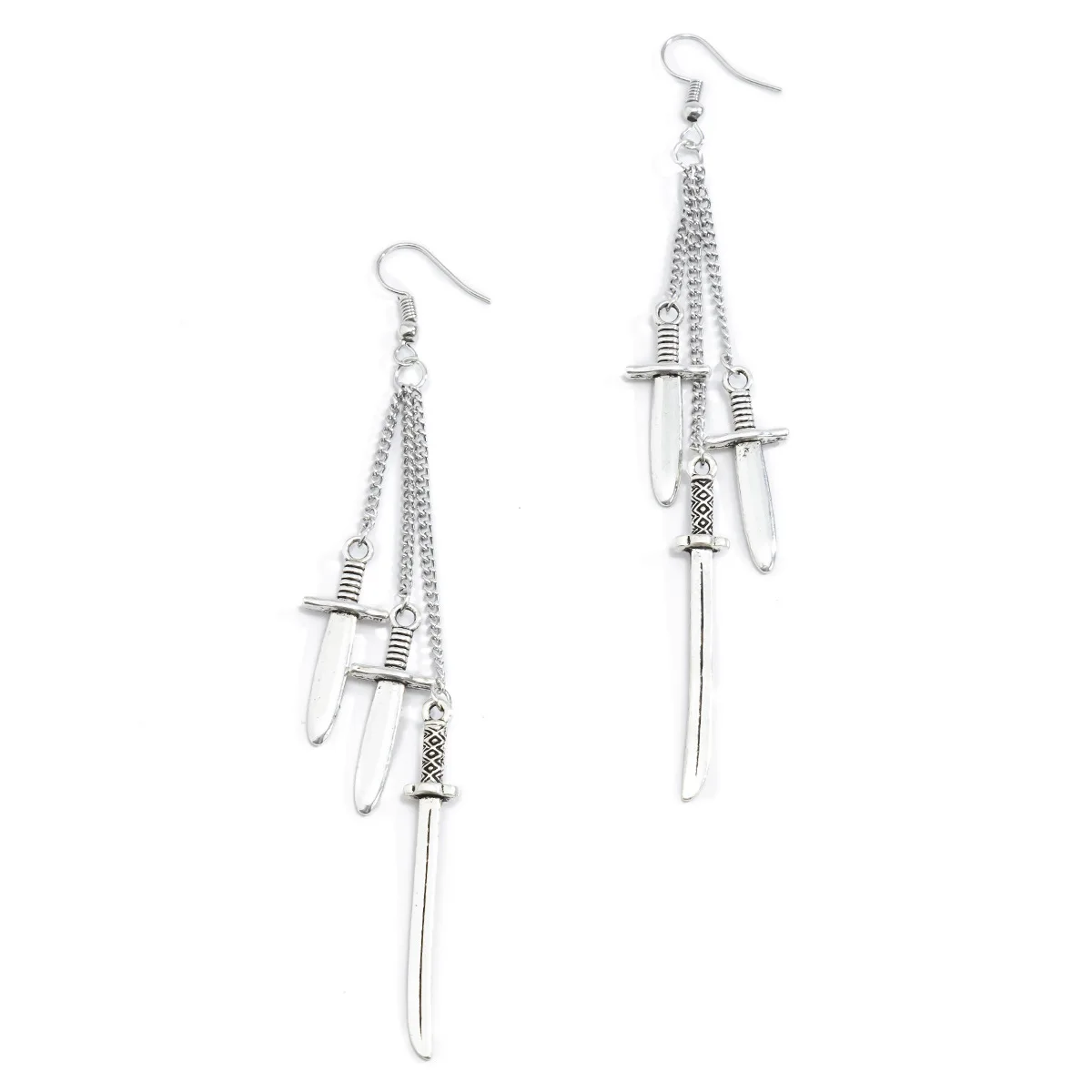 

Chain Type Sword Metal Alloy Dangle Earrings for Women Fashion Jewelry Accessories