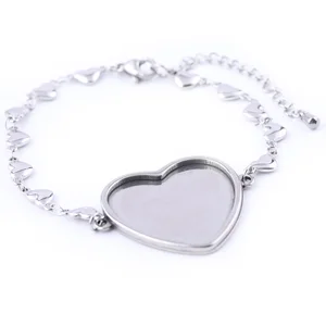 5 шт., Пустые Настройки рамки для браслетов-цепочек, 25 мм