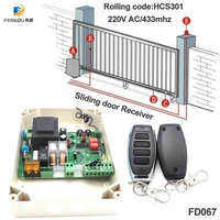 433mhz 220v rolling code universal sliding garage door receiver and transmitter1pcs receiver2pcs remote control
