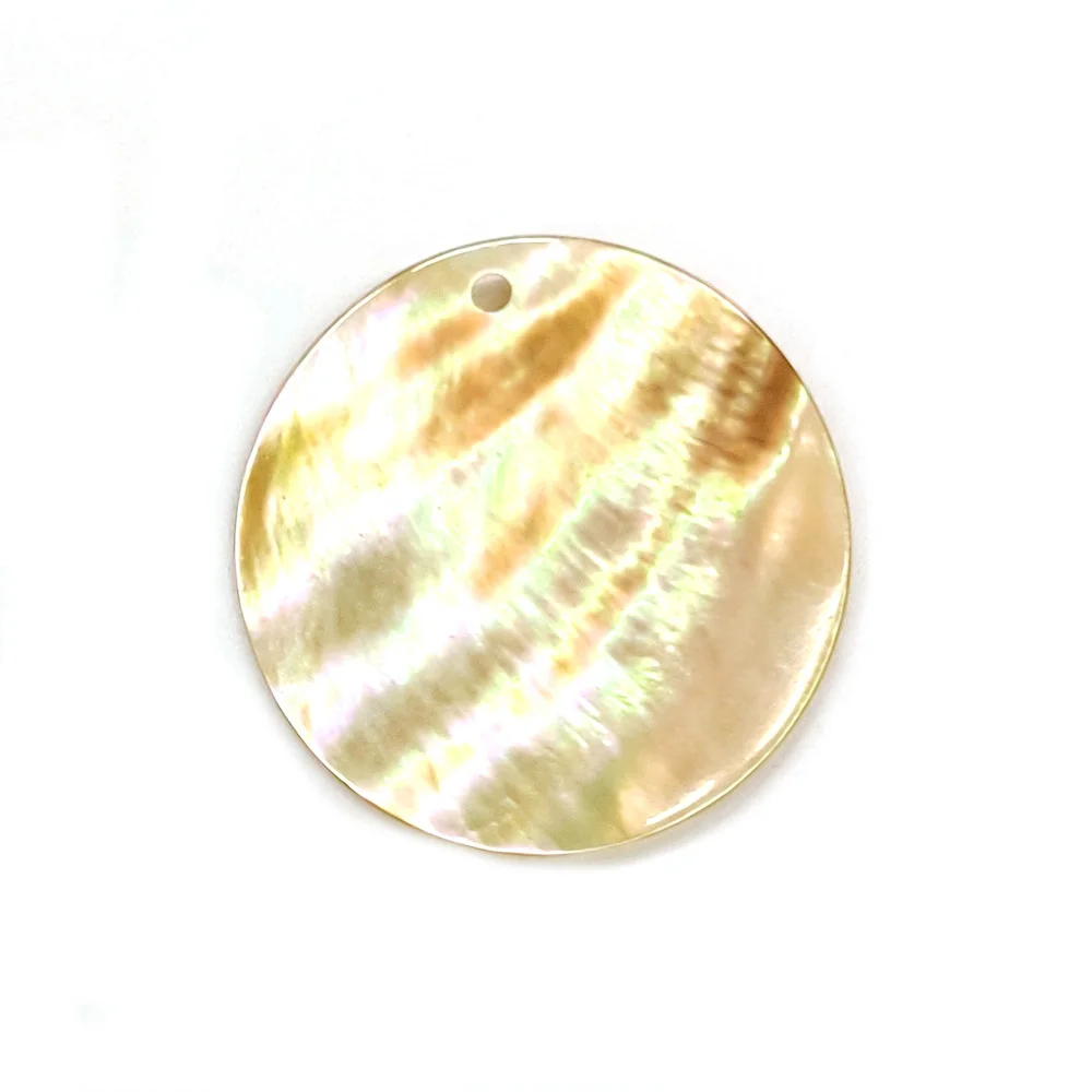 

5 Pieces of Natural Freshwater Shell Pendant Round Shape Primary Color High Quality DIY Handmade Fashion Jewelry Accessories