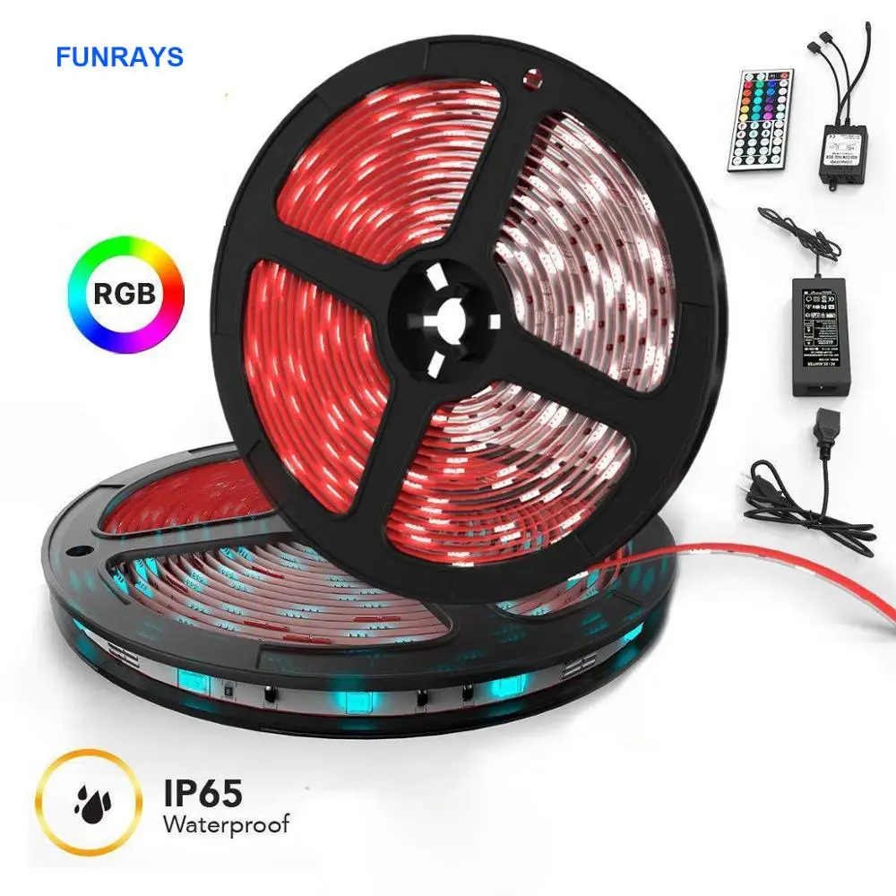 12 В RGB Светодиодные полосы света набор Водонепроницаемый IP65 5050 Led 44 ключ пульт