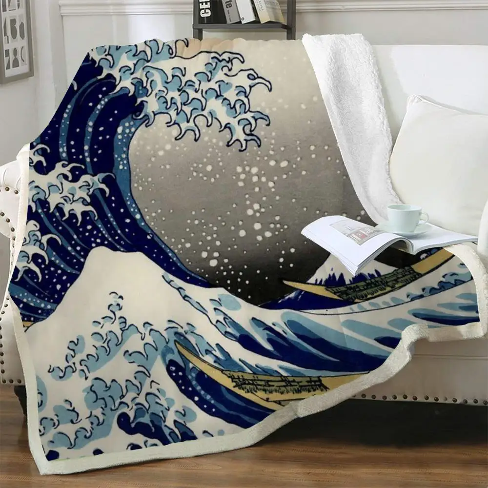 

NKNK Surf Blankets Waves Bedding Throw Ocean Blankets For Beds Sail Bedspread For Bed Sherpa Blanket New Vintage Adult Winter