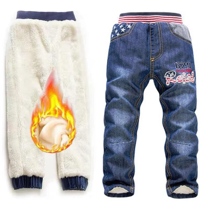 Thick Warm Winter Children Jeans 2-7Yrs Baby Girls Boys Jeans Trousers Top Quality Boy Pants Retail New Arrival