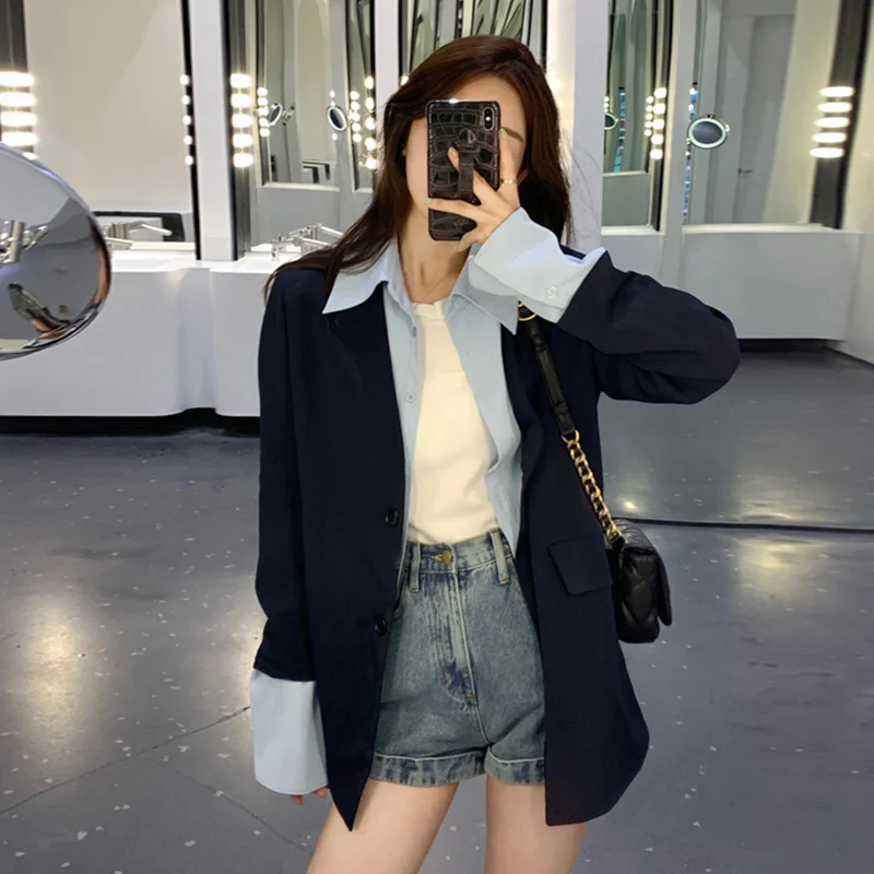 Женский костюм-пиджак из двух предметов на весну и осень новинка 2021 свободный