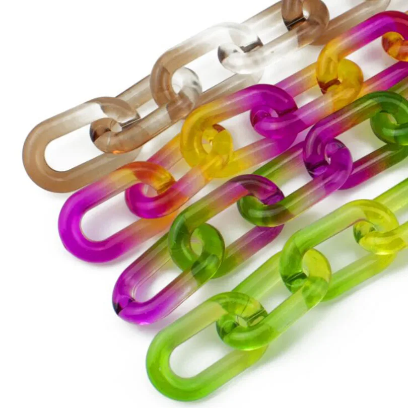 Женская сумка с цепочкой градиентного цвета из акриловой искусственной кожи