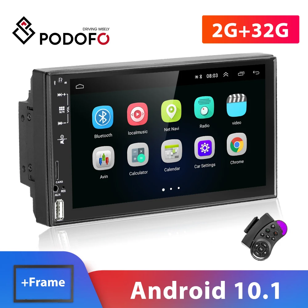 Автомобильный мультимедийный видео плеер Podofo 2 Din Android 7 " Универсальный 2DIN