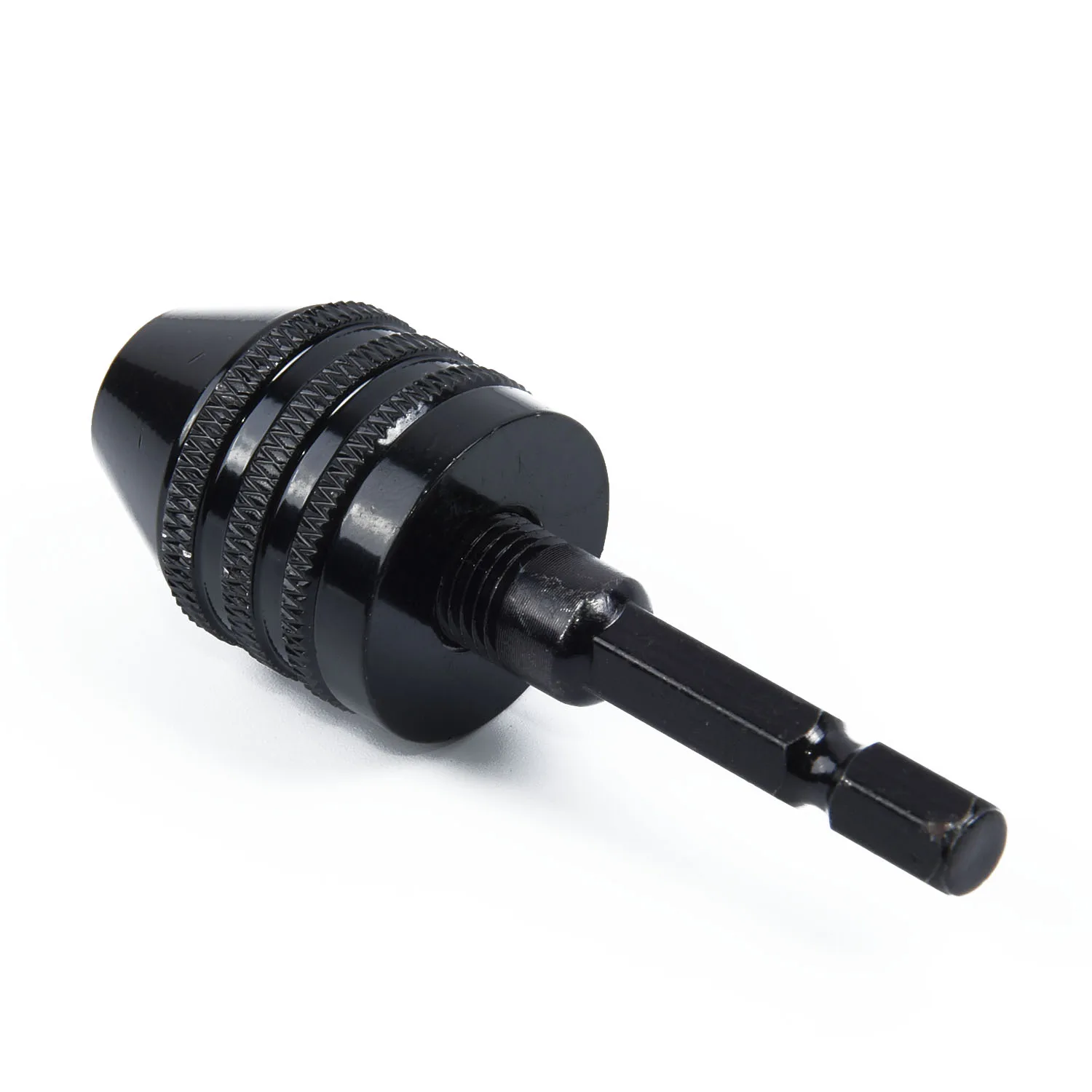 

Electric Drill Chuck Screwdriver Tool 0.3-8.0mm1/4 Inch Hexagonal Shank Drill Impact Drive Adapter Black Drill Bits