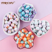 tyry hu newest 200pcs 12mm15mm silicone beads bpa free baby teething pacifier chain bead silicone rodents