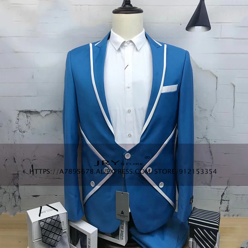Men Fashion Slim Fit Suit 2 piece buttons design 2021 new design Men's Slim ceremony Business Casual Suits full Tuxedo