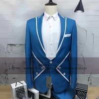 men fashion slim fit suit 2 piece buttons design 2021 new design mens slim ceremony business casual suits full tuxedo