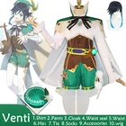 В наличии DokiDoki-SR Game Venti вечерние нее платье с париком, костюм для косплея на Хэллоуин, комплект униформы Genshin Impact для мужчин и женщин