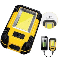 cob work light portable led flashlight usb rechargeable adjustable waterproof camping lantern magnet hook with output