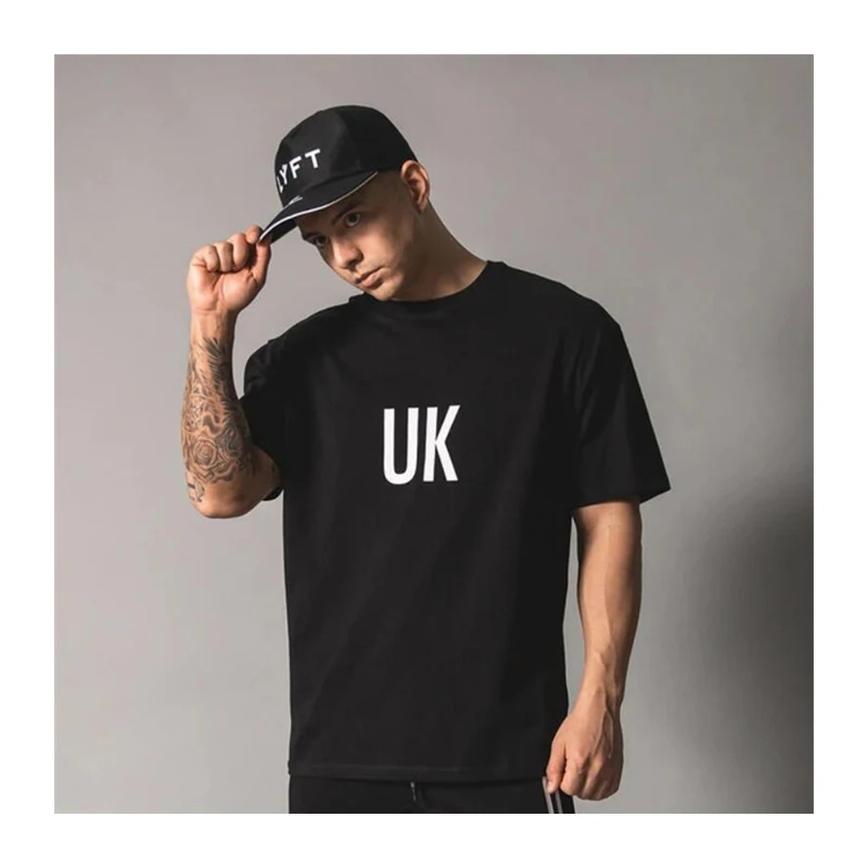 Футболки для фитнеса Мужская одежда хлопковая летняя футболка harajuku топ