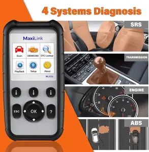 Autel MaxiLink ML629 Улучшенный CAN OBD2 сканер с ABS SRS, диагностика двигателя, автоматический VIN сканер, отключсветильник