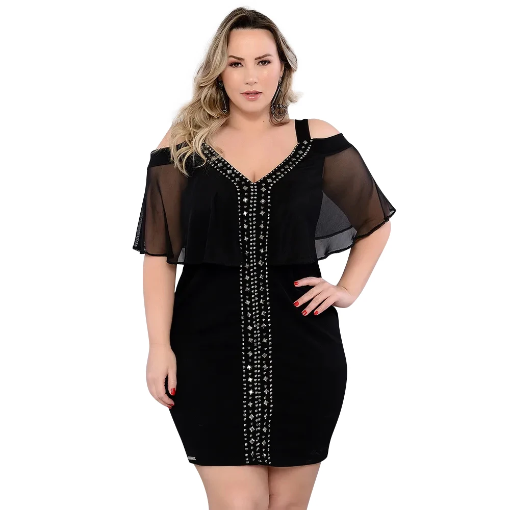 6XL размера плюс сексуальное платье женское весеннее элегантное с v-образным