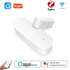 Смарт-датчик двери Tuya ZigBee, Wi-Fi детекторы открытиязакрытия помещения, домашняя сигнализация, совместима с приложением AlexaGoogle Home Tuya