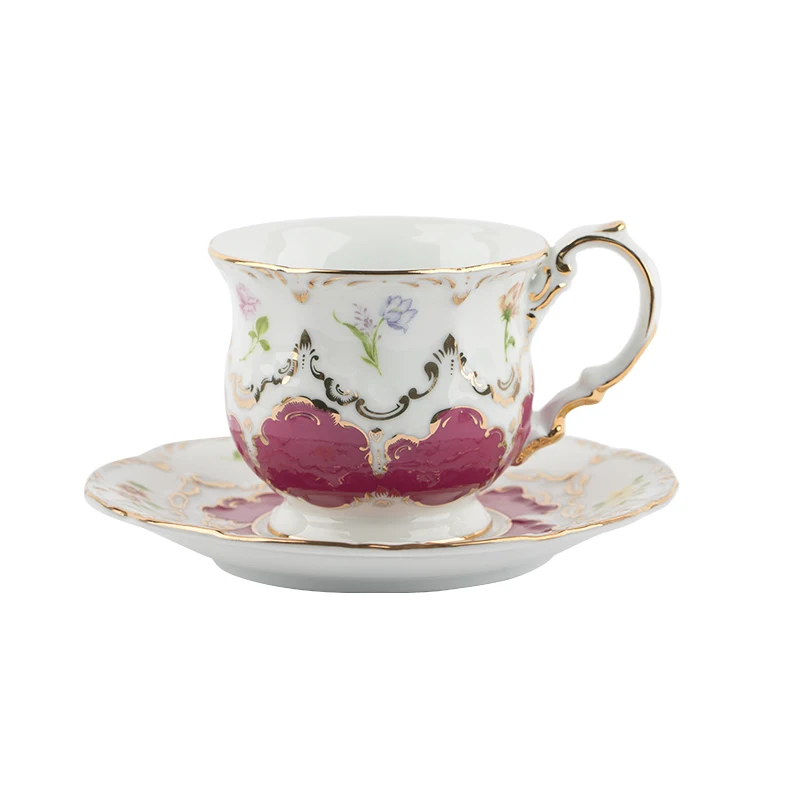 

European Ceramic Coffee Cup Set Creative Cute Vintage Coffee Cup Mate Ice Reusable Arabic Eco Tazas Cafe Drinkware BY50BD