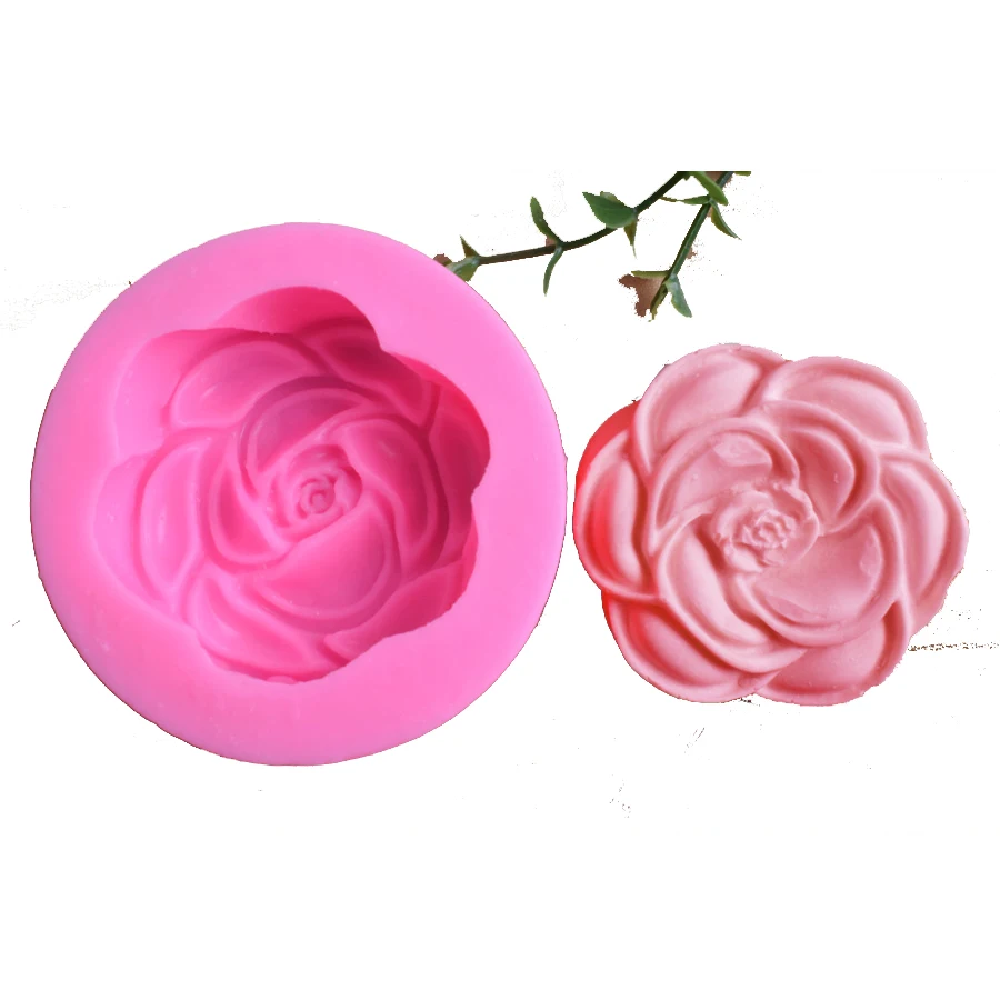 Big Size Rose Flower Silicone Soap Molds Embossed Peony Flowers Decoration Handmade Loaf Making Mould | Дом и сад