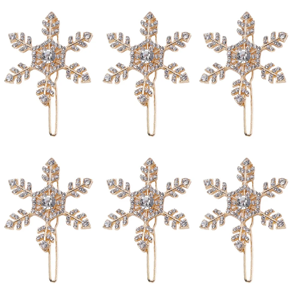 6 шт. креативные рождественские заколки со стразами аксессуары для волос девочек
