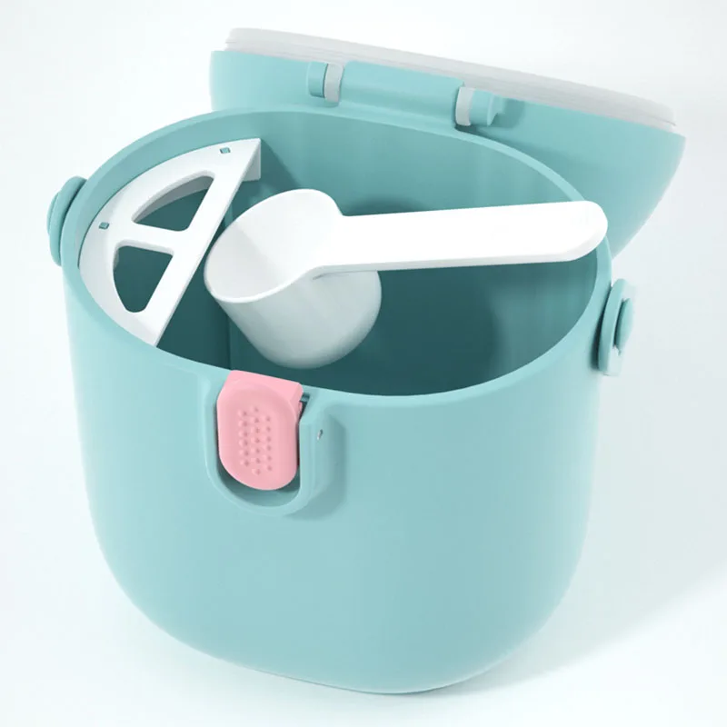Solid Color Baby Milk Powder Container With Spoon Portable Food Storage Newborn Toddler Snack Box Essentials | Мать и ребенок