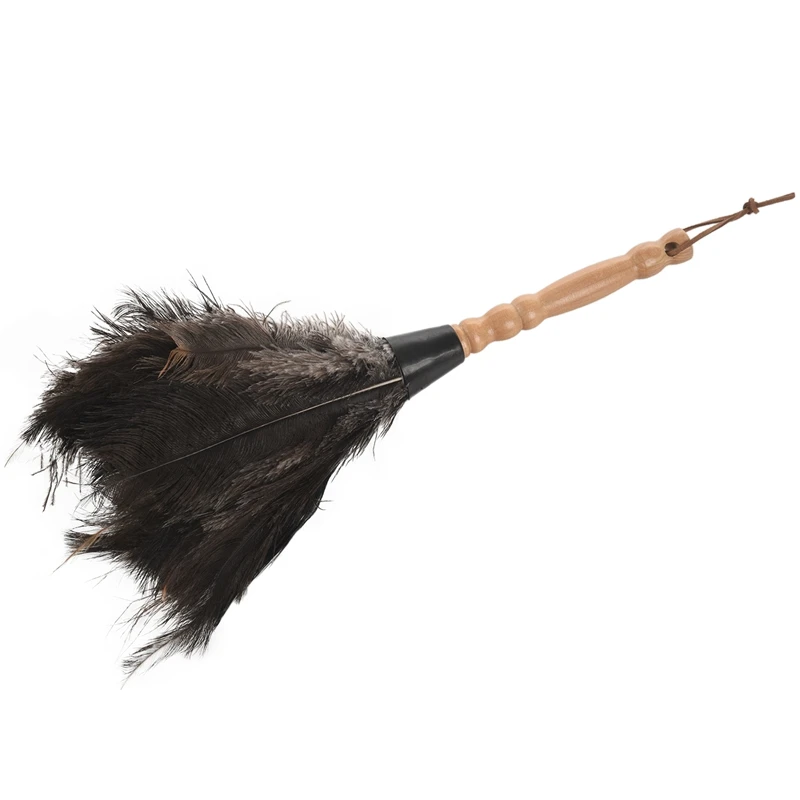 Акция! Анти-статический страусиный пух кисти тряпка для уборки пыли деревянная