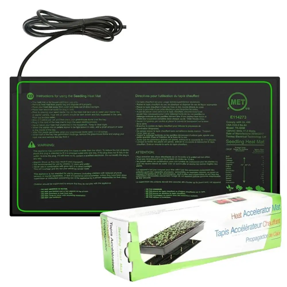 

1 Pcs Seedling Heat Mat Waterproof Plant Seed Germination Propagation Clone Starter Heating Pad Garden Supplies US/EU/UK/AU Plug