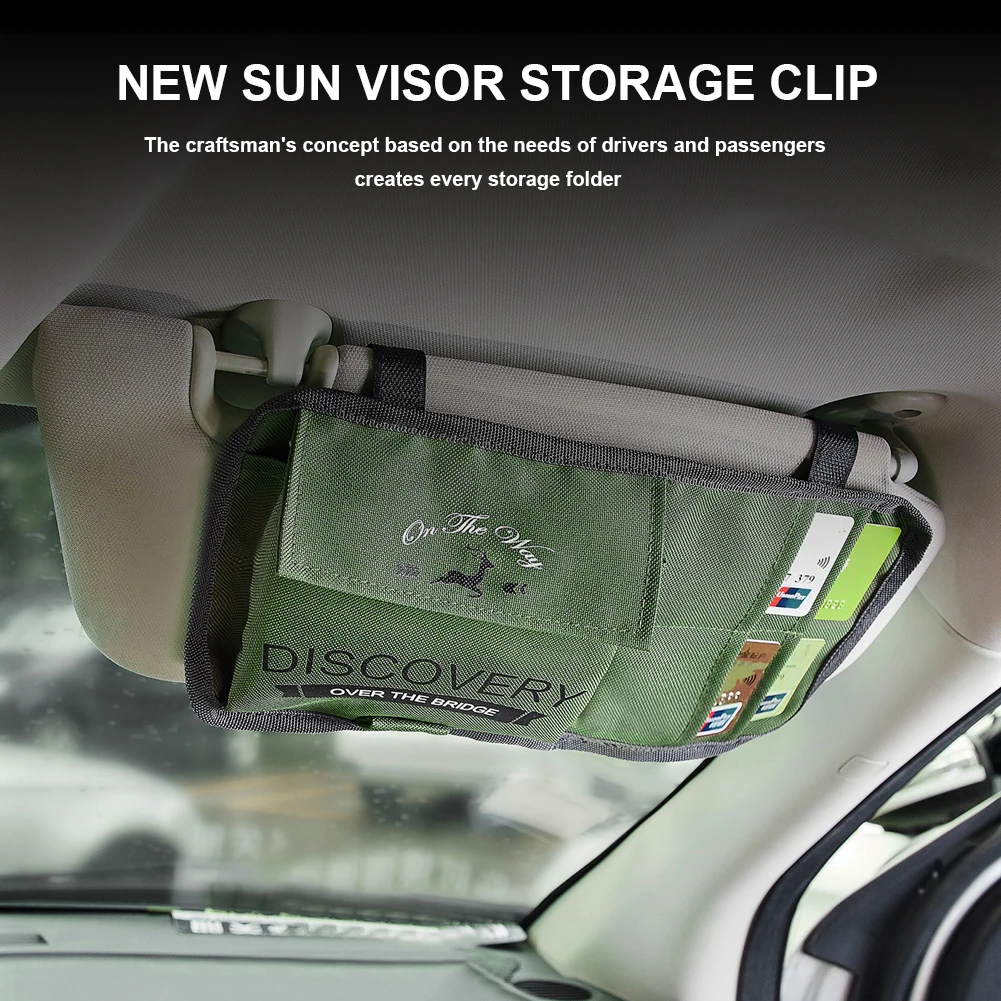 

Car Sun Visor Organizer Auto Interior Accessories Pocket Organizer Pouch for Card Pen Sunglasses Holder Visor Organizer Storage