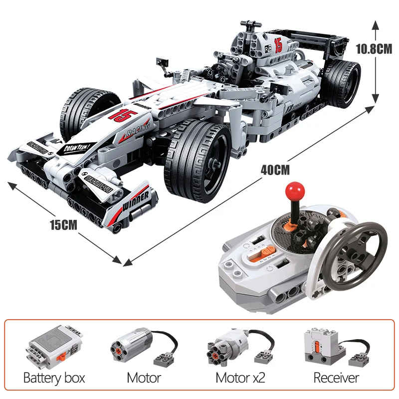 

729 Pcs rc racing moc technic blocks F1 building bricks car technical designer technician toys for children birthday gifts
