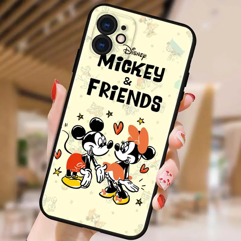 

Lovely Disney Mickey for Apple iPhone 12 Pro Max Mini 11 Pro XS Max X XR 6S 6 7 8 Plus 5S SE2020 Soft Black Phone Case
