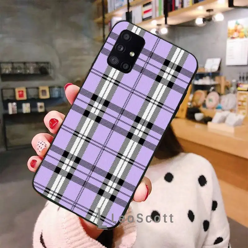 

Retro diamond plaid Phone Case For Samsung A40 A31 A50 A51 A71 A20E A20S S8 S9 S10 S20 Plus note 20 ultra
