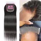 Волосы UNICE бразильские прямые волосы с бесплатной частью, швейцарские кружева, размер 4 