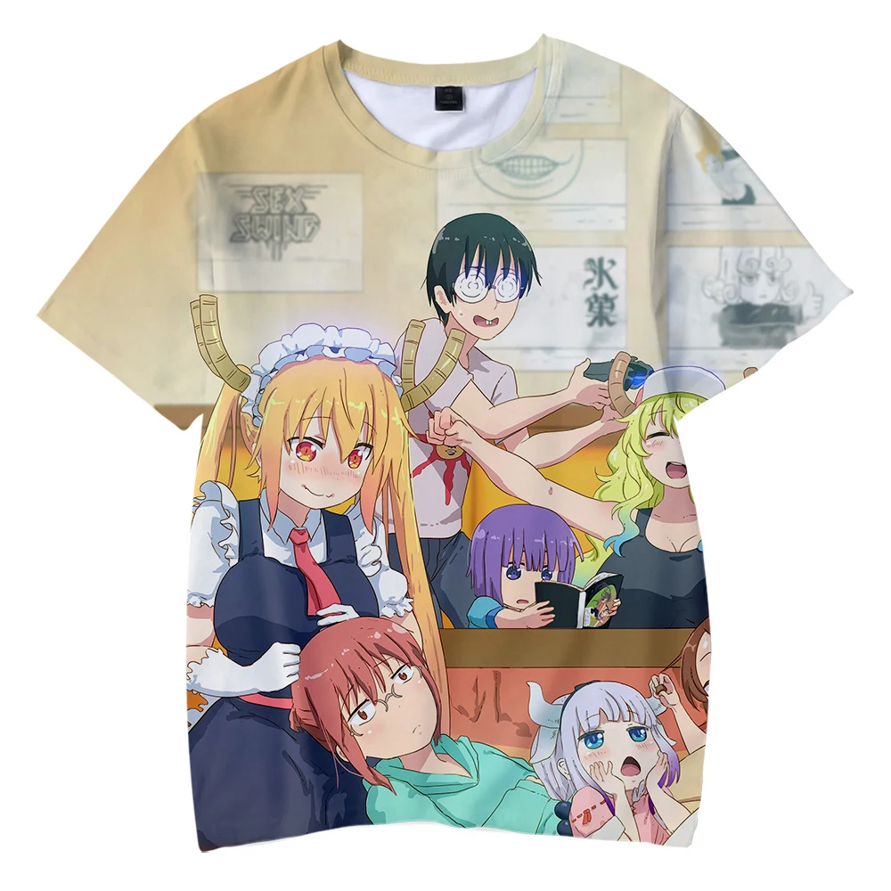 Футболка унисекс с 3D-принтом дракона горничной модный Повседневный Топ оверсайз