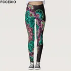 Женские леггинсы FCCEXIO с рисунком мандалы, модные облегающие эластичные леггинсы со средней талией и Индийским рисунком