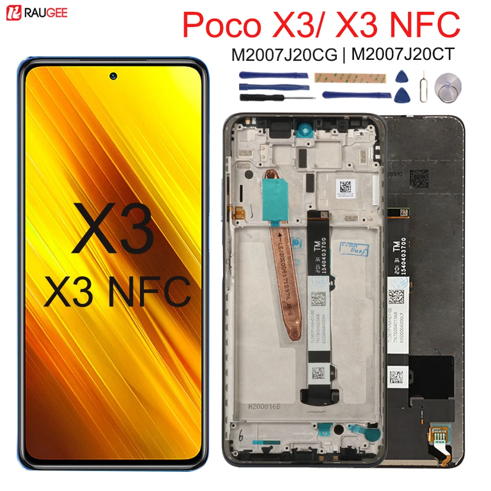 

For Poco X3 NFC Display 100% Original Poco X3 Screen Digitizer Full Test No Dead Pixel LCD For xiaomi Poco X3/ X3 NFC display