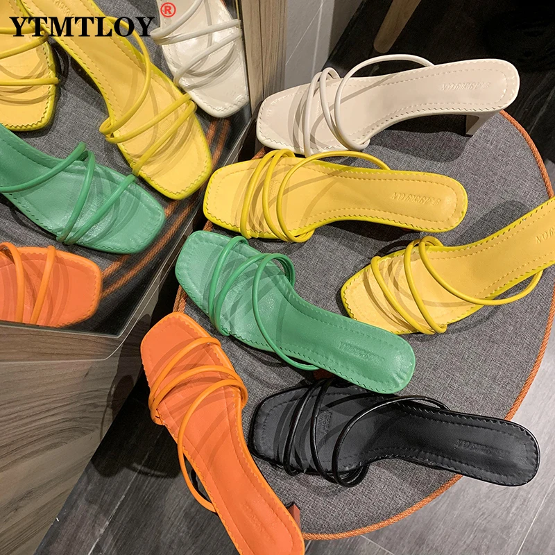

Women's Slippers Summer Heel Sandals Casual Shoes Open Toe Beach Fashion Candy Colors Plus Size Shallow Flat With