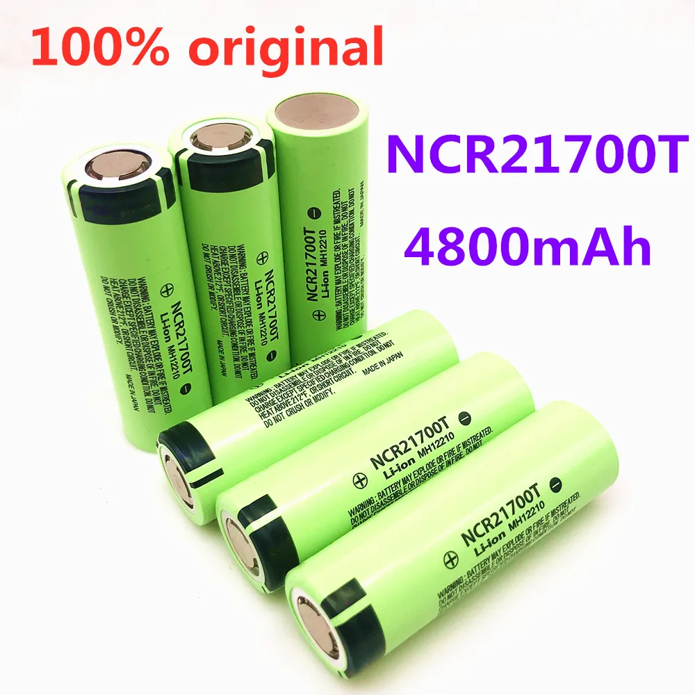 

100PCS 21700 NCR21700T lithium rechargeable battery 4800mAh 3.7 V 40A high-discharge battery high-drain Li-ion battery