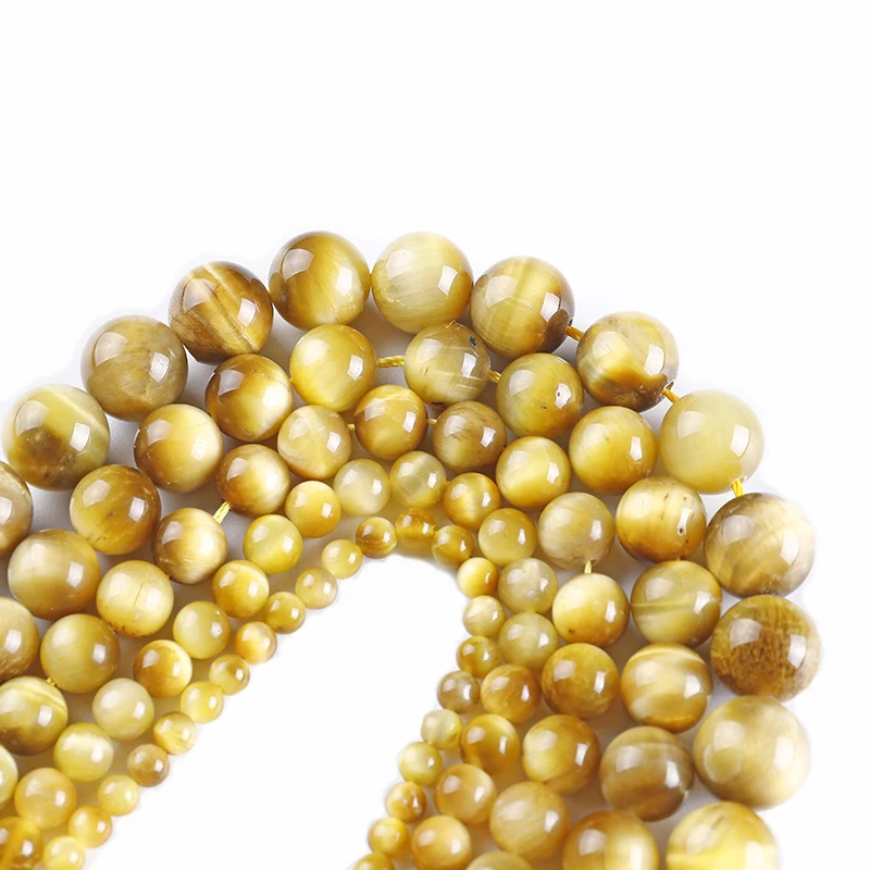 Fctory Price Natural Stone Gold Tiger Eye Agat Loose Round Beads 15&quot Strand 4 6 8 10 12 14MM Pick Size DIY charms Bracelet | Украшения