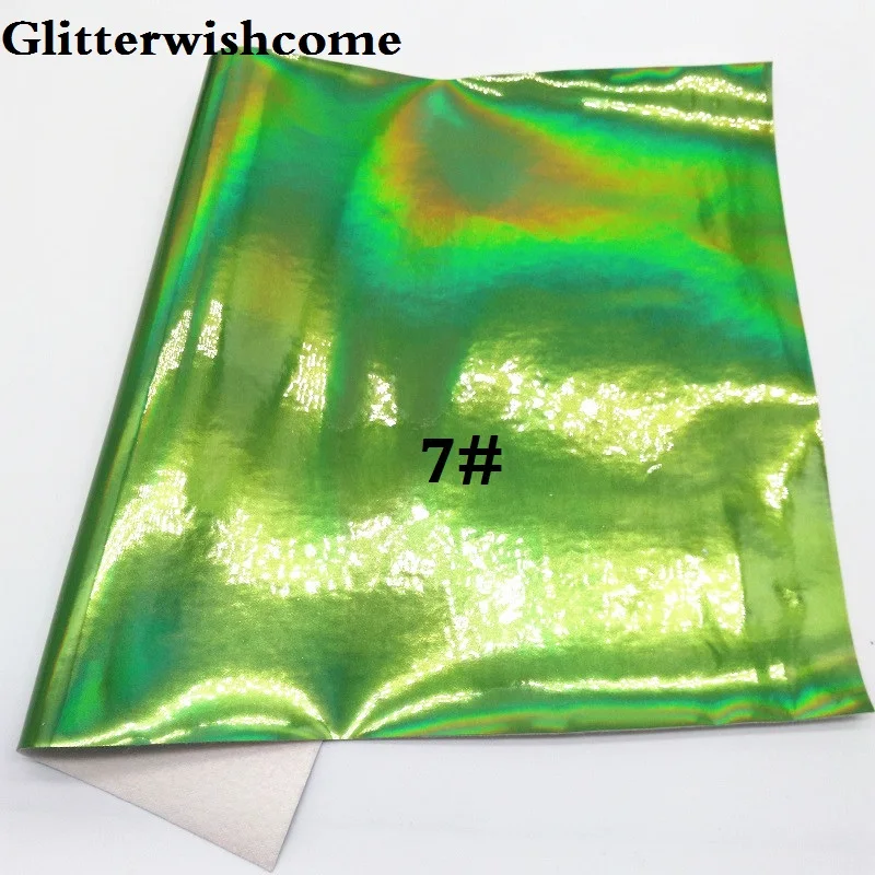 7 Glitterwishcome 21X29 см A4 размер винил для бантов Cuero Sintetico гладкая Переливающаяся кожа Fabirc винил для бантов, GM017A - Цвет: 7