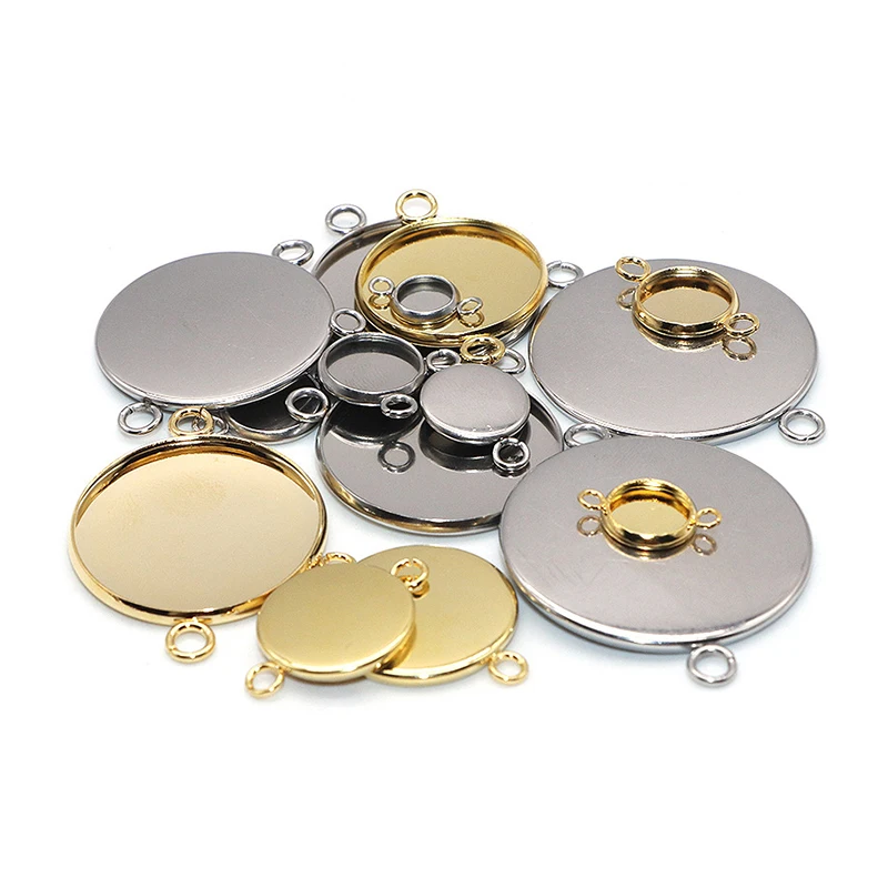 10 шт. двойное кольцо круглый пустой разъем кабошон сделай сам Base 10/12/14/16/18/20/25 мм