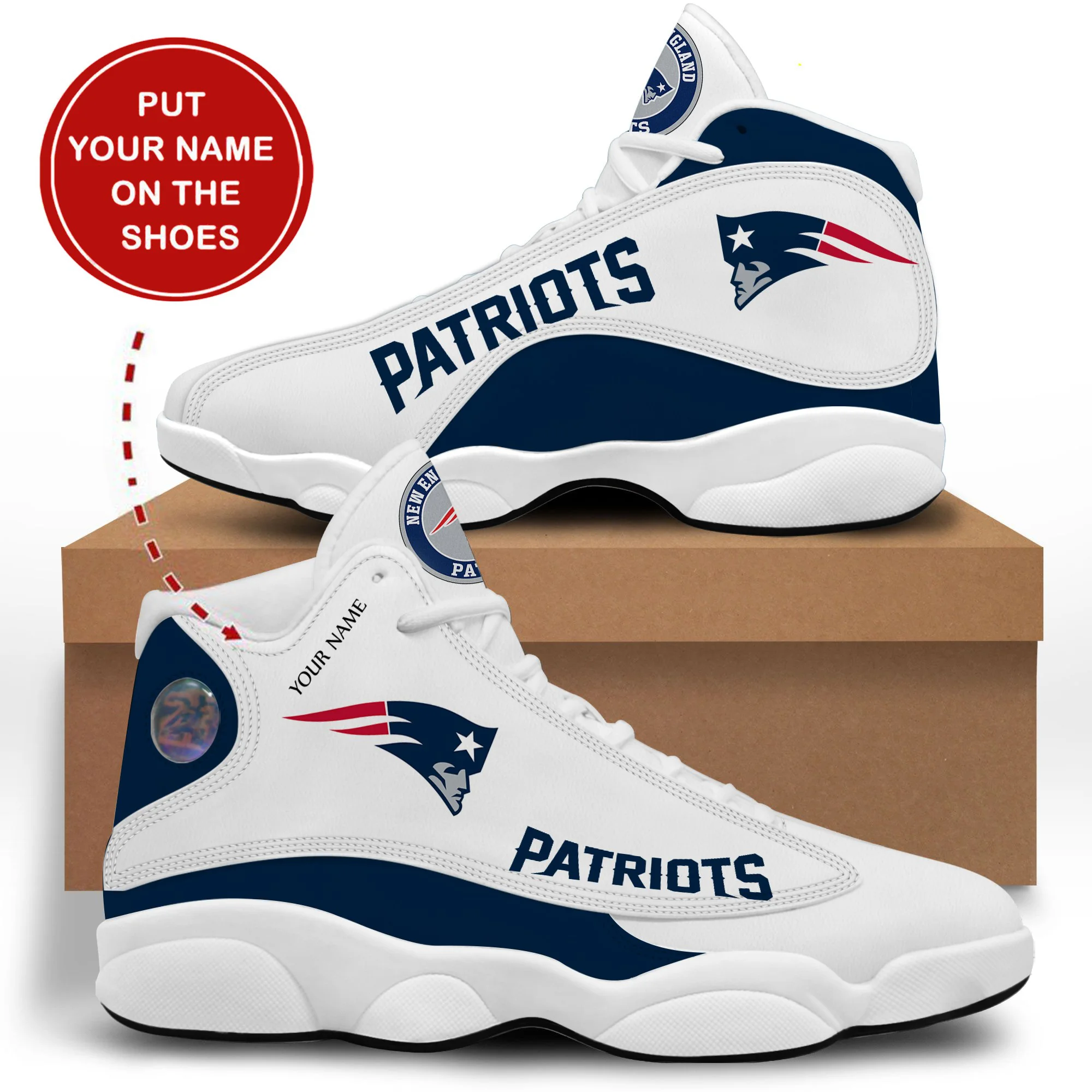 

Men's Patriots Lace-up Fashion High gang Sneakers Tennis Sports Basketball Shoes Exclusive Ankle Boots ,Customize Your Name!