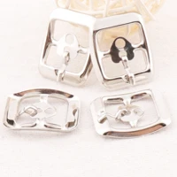 40 pcs silver strap buckle 5815mmfasteners belt square center bar buckles bag luggage shoes watch straps shoes buckle