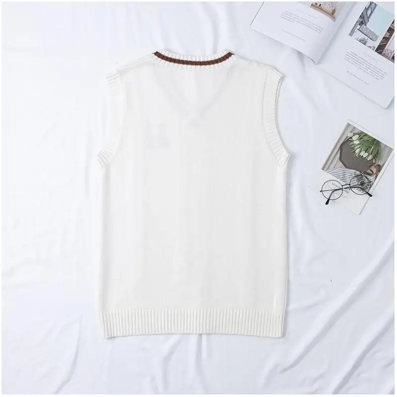 Новинка японская форма JK вязаный жилет свитер школьная кардиганы белый с