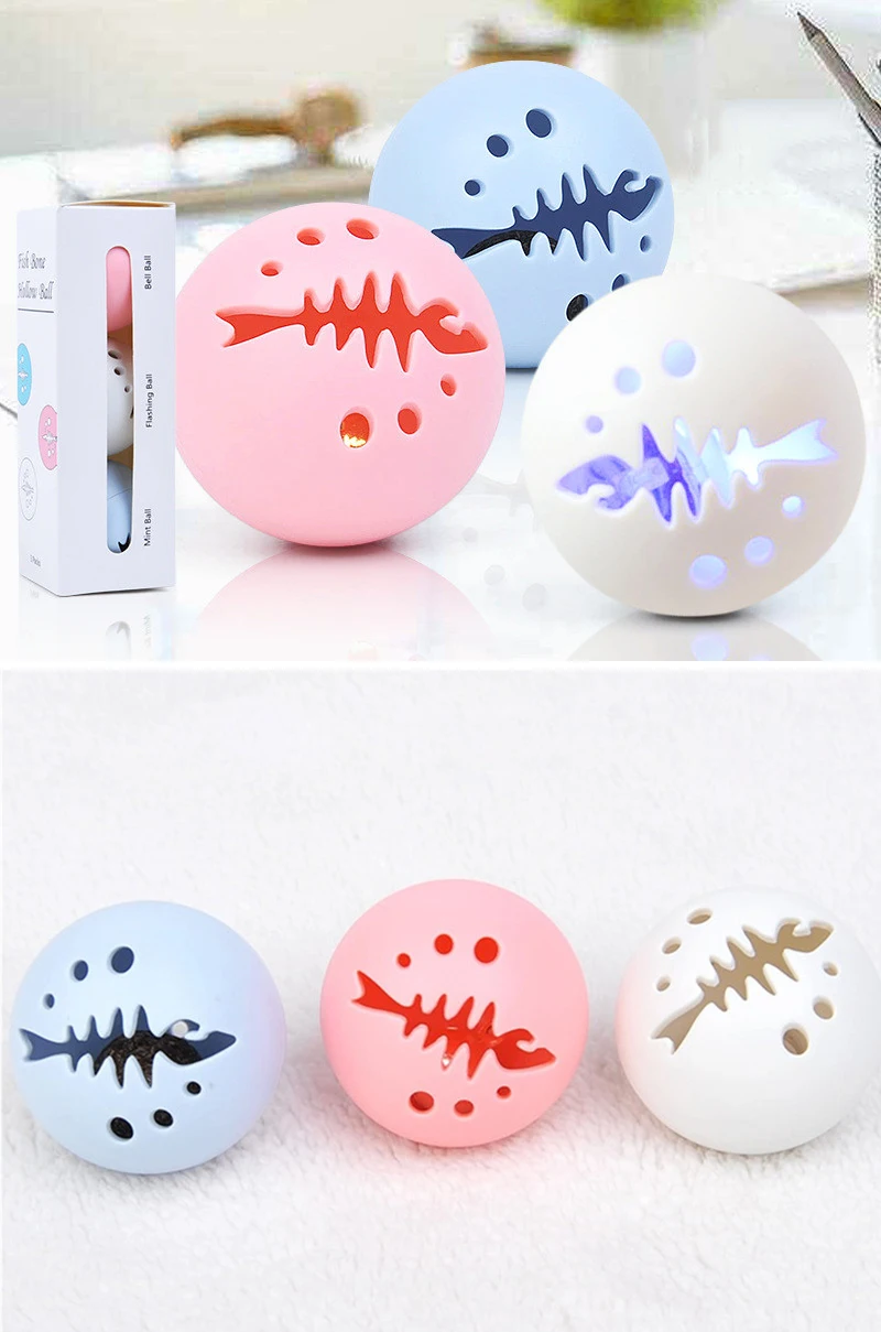 3 шт. игрушка для домашних животных кошек игровой мяч три цвета пластиковые